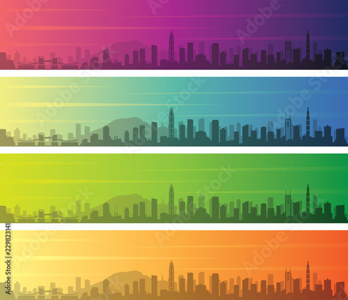 Shenzhen Multiple Color Gradient Skyline Banner