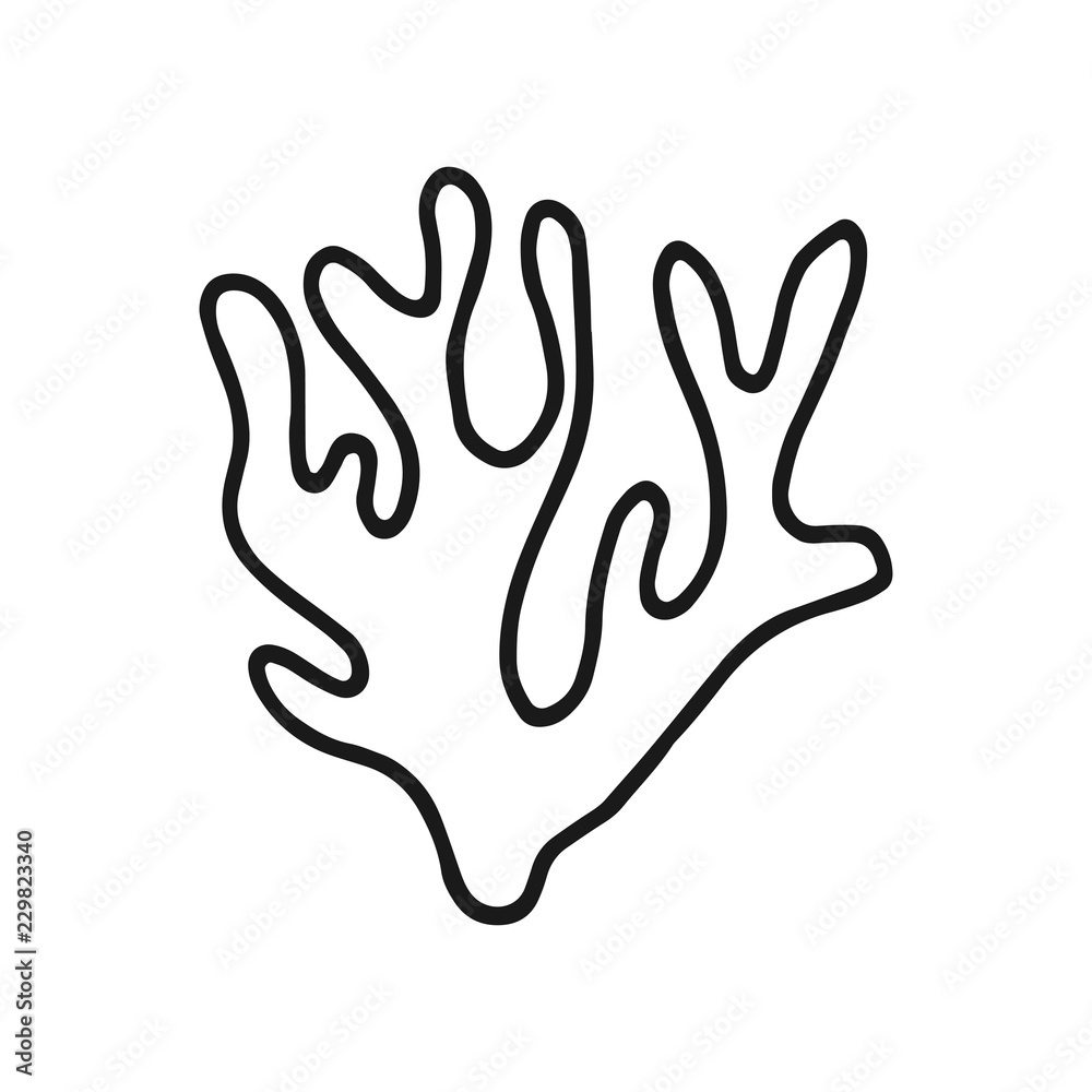 algae underwater edible icon linear sketch. isolated weed algae underwater edible icon linear sketch. isolated weed