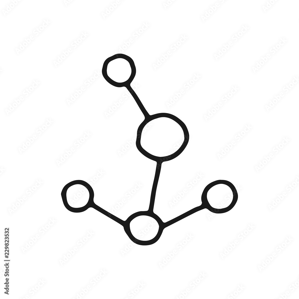 biological molecule sketch icon. particle and atom isolated object biological molecule sketch icon. particle and atom isolated object
