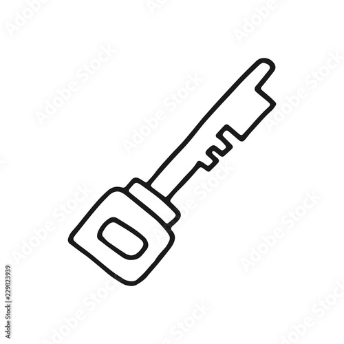 key to open the lock icon sketch. isolated object tool