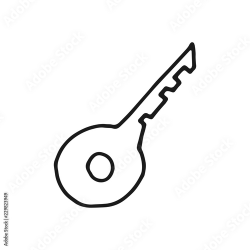 key to open the lock icon sketch. isolated object tool