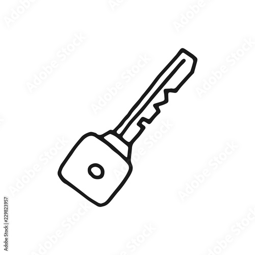 key to open the lock icon sketch. isolated object tool