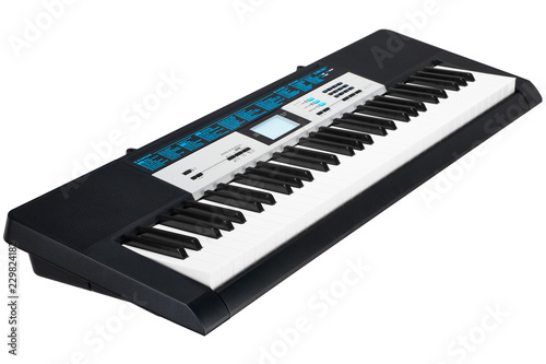 black and blue synthesizer isolated