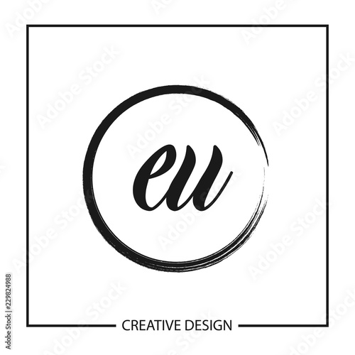Initial Letter EU Logo Template Design