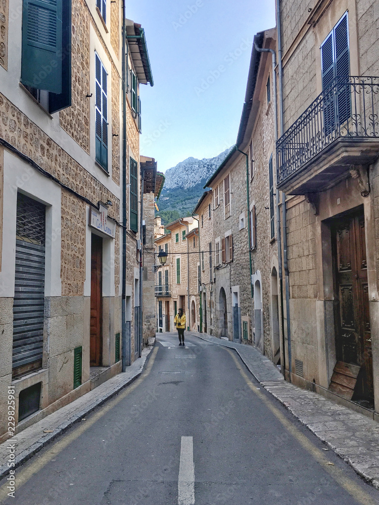 street in old medieval town in Spain