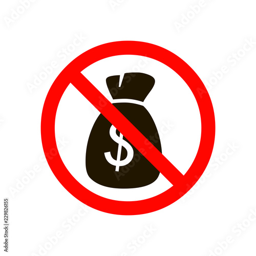 No dollar money bag outline icon. linear style sign for mobile concept and web design. bankruptcy simple line vector icon. Symbol, logo illustration. Pixel perfect vector graphics