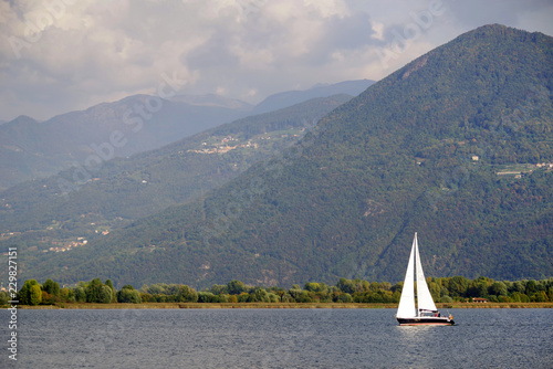 Yachting on Iseo Lake, Italy, Europe