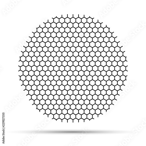 Abstract black hexagons and shadow