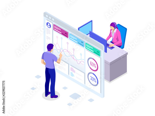 Isometric Analysis data and Investment. Stack of documents with an official stamp and pencils in a glass. A method for working in the office. Bureaucracy concept