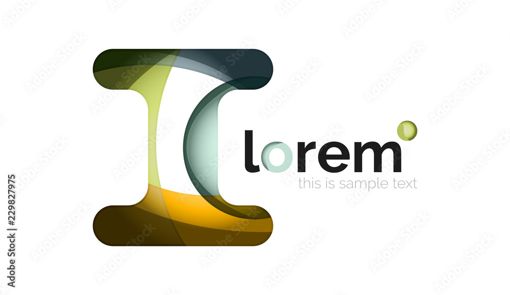 Abstract geometric logo design, overlapping shapes