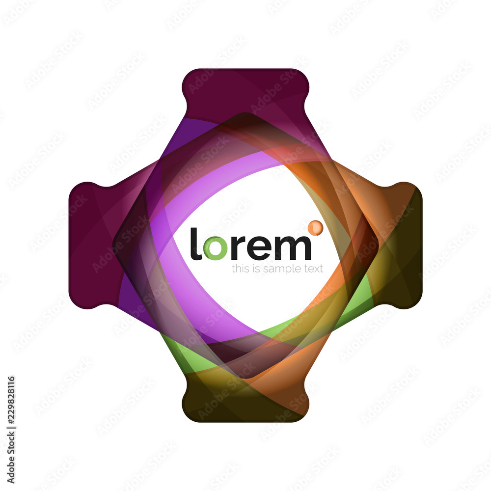 Abstract geometric logo design, overlapping shapes Abstract geometric logo design, overlapping shapes
