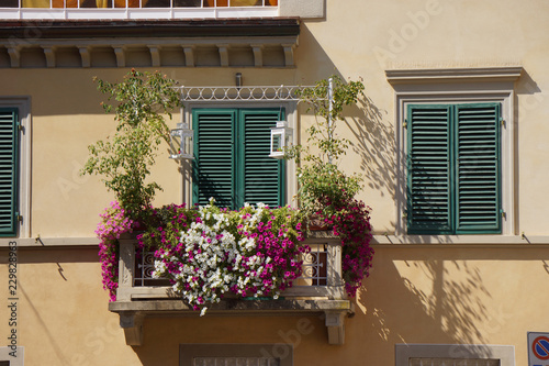 balcony with flowers