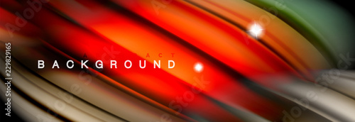 Mixing color waves on black, liquid flowing shapes