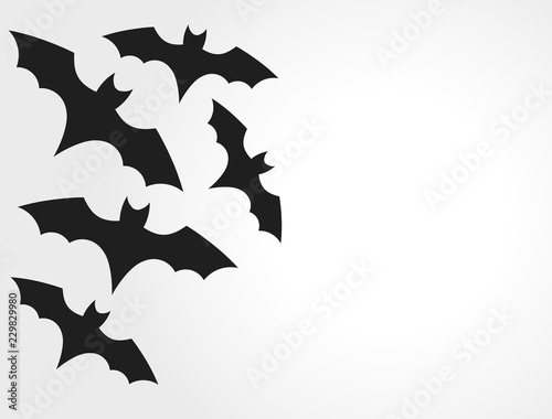 Bats colony on white background