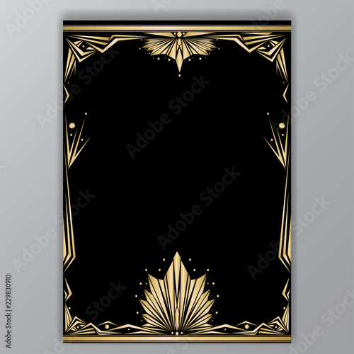 Art deco getle border a4 tamplate