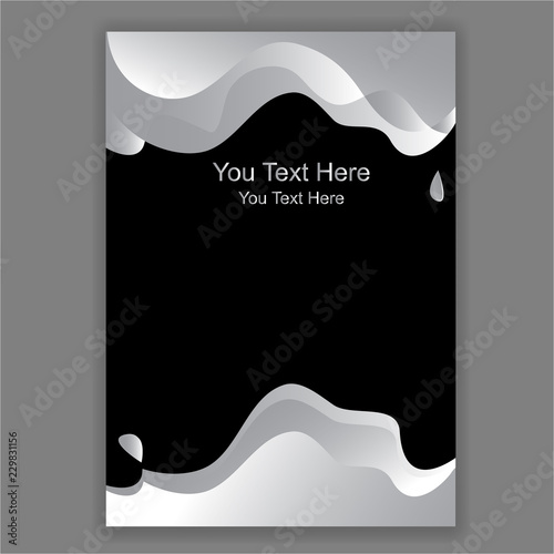 elegant silver black background with 3d waves , creative style for print or web cool metallic realistic  background .