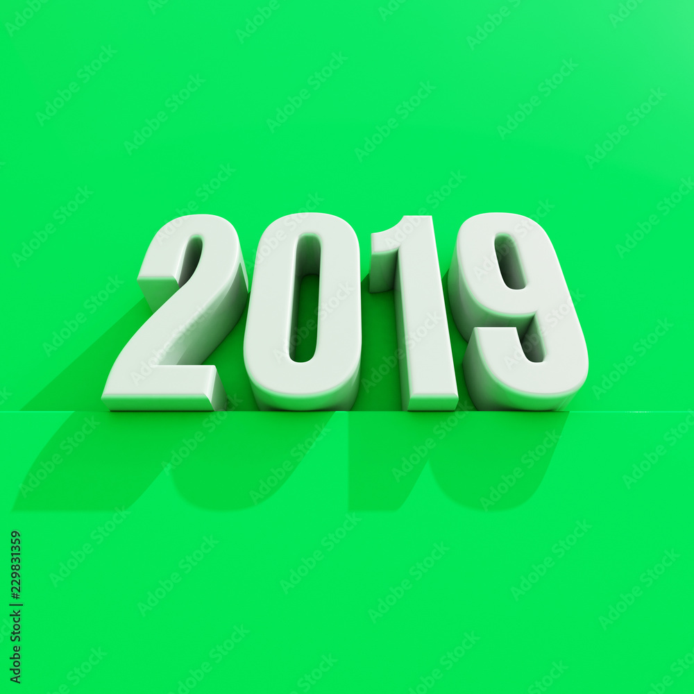 New Year Red 2019 Creative Design Concept 3D Rendered Image New Year Red 2019 Creative Design Concept 3D Rendered Image