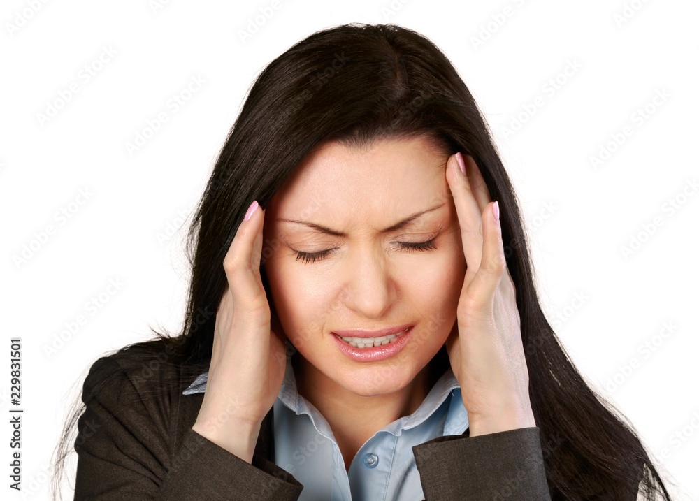 Portrait of a Businesswoman Having Headache