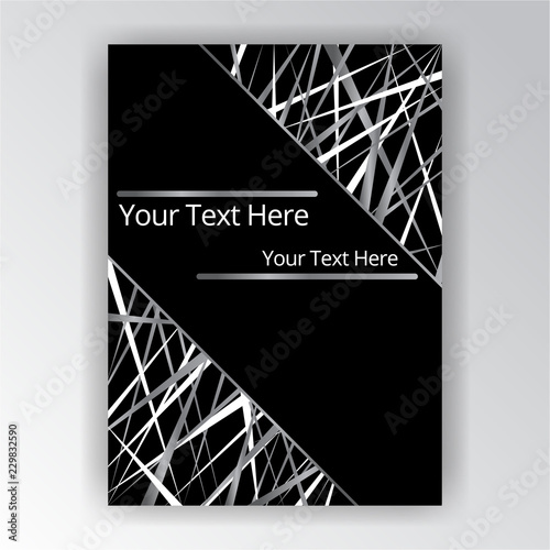 black and white silver page abstract futuristic  template geometric 3d lines dioganal book cover, menu design , card decorstion silver and white deep page concept for web and print. photo