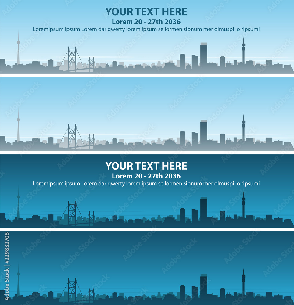 Obraz premium Baner wydarzenia Johannesburg Skyline