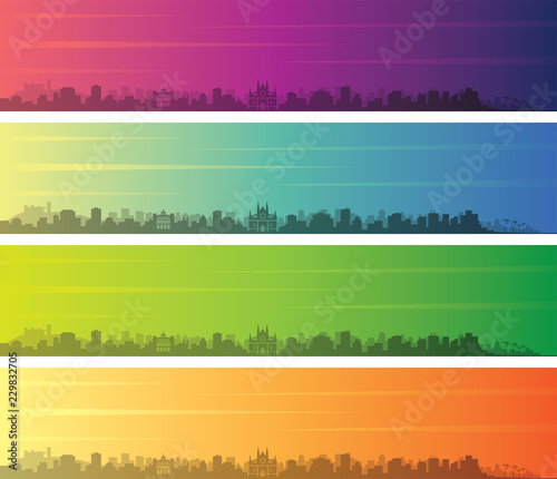 Palma de Mallorca Multiple Color Gradient Skyline Banner