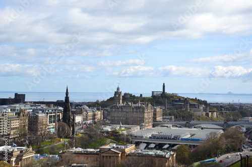 view from castle hill to key sights of Edinburgh