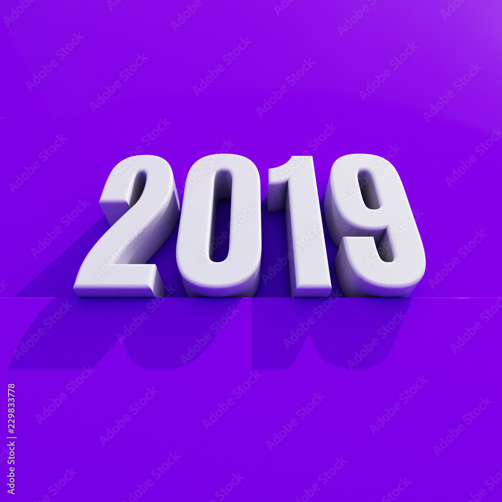 New Year Red 2019 Creative Design Concept 3D Rendered Image New Year Red 2019 Creative Design Concept 3D Rendered Image
