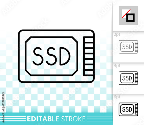 Ssd simple black line vector icon
