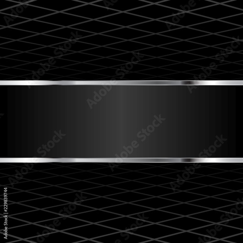 black background with perspective and banner