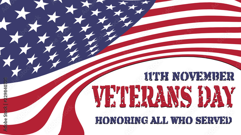 Obraz premium 11 noveber veterans day, Thank you veterans illustration with american flag