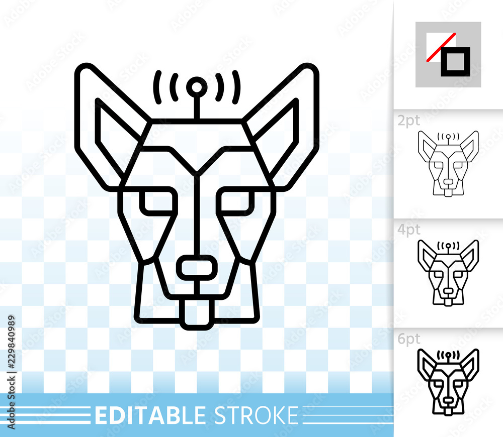 Robot Dog simple black line vector icon Robot Dog simple black line vector icon