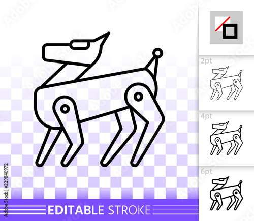 Robot Dog simple black line vector icon