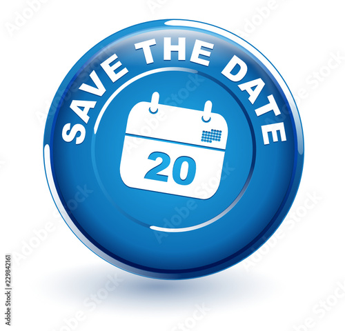 save the date blue button
