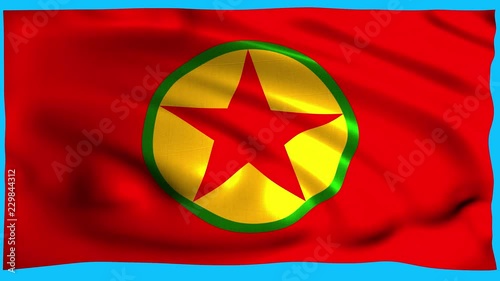 A PKK Flag floating in the wind photo