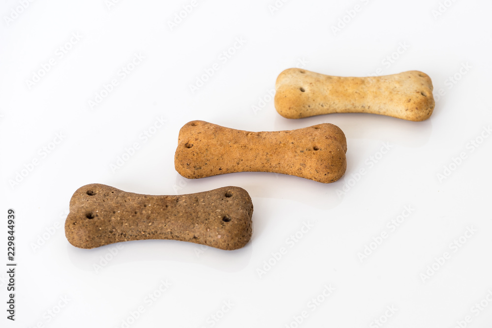 close up on dogs snacks on the white background close up on dogs snacks on the white background
