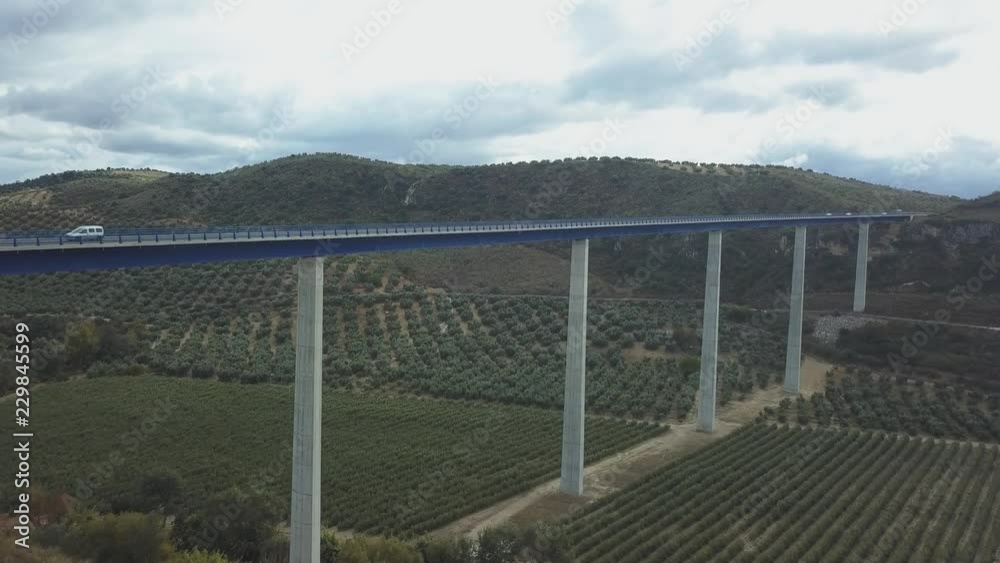 Aerial view of a highway over a viaduct Aerial view of a highway over a viaduct