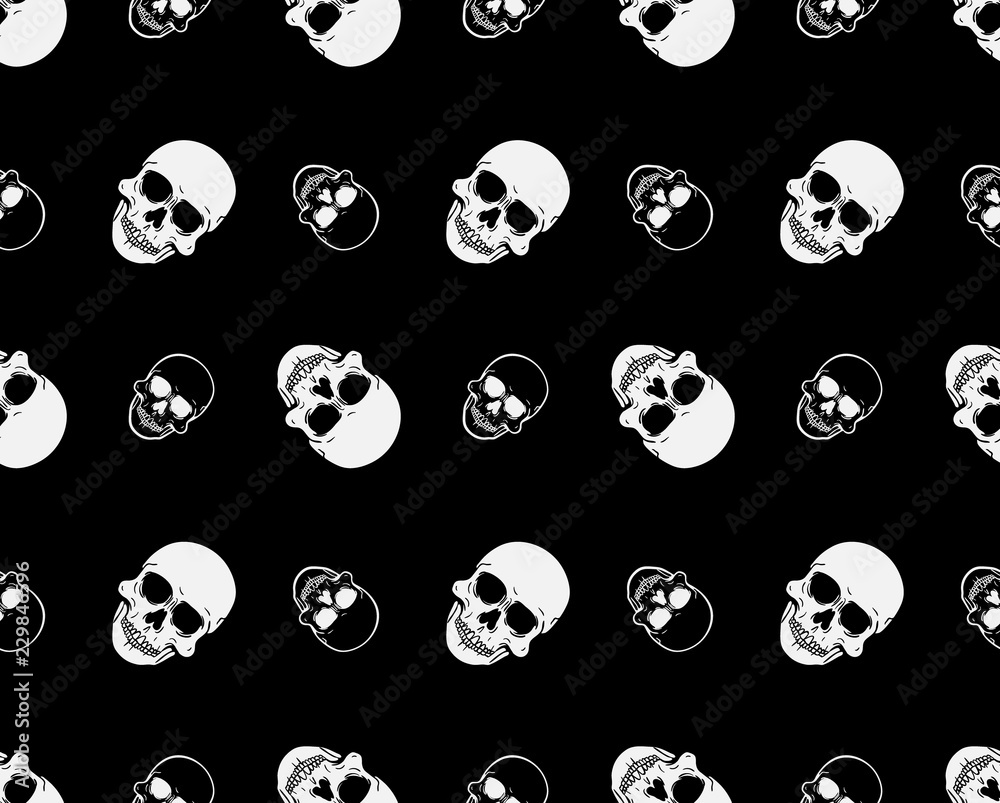 Front view vector illustration of a human skull pattern Front view vector illustration of a human skull pattern