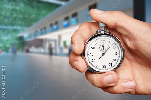 Close-up Stopwatch in Human Hand, Timer