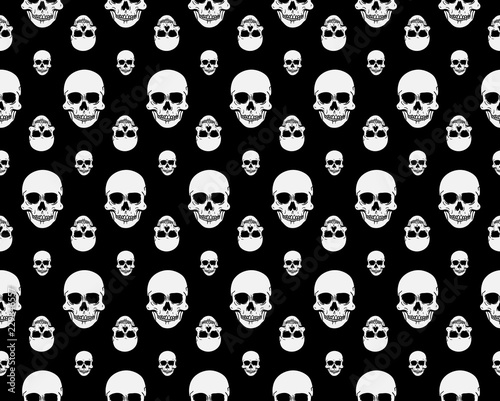 Front view vector illustration of a human skull pattern