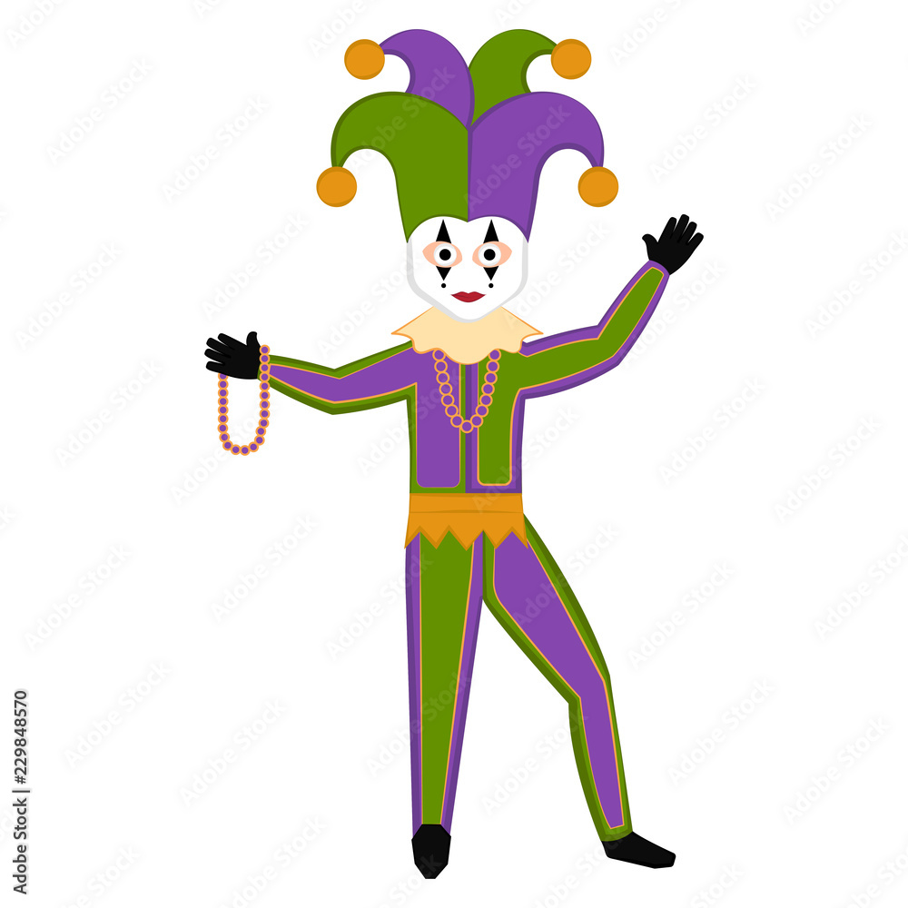 Isolated man with mardi gras clothes. Vector illustration design Isolated man with mardi gras clothes. Vector illustration design