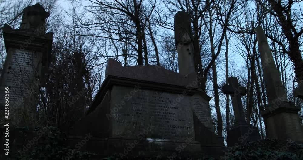 Highgate cemetery slider shot, London Highgate cemetery slider shot, London