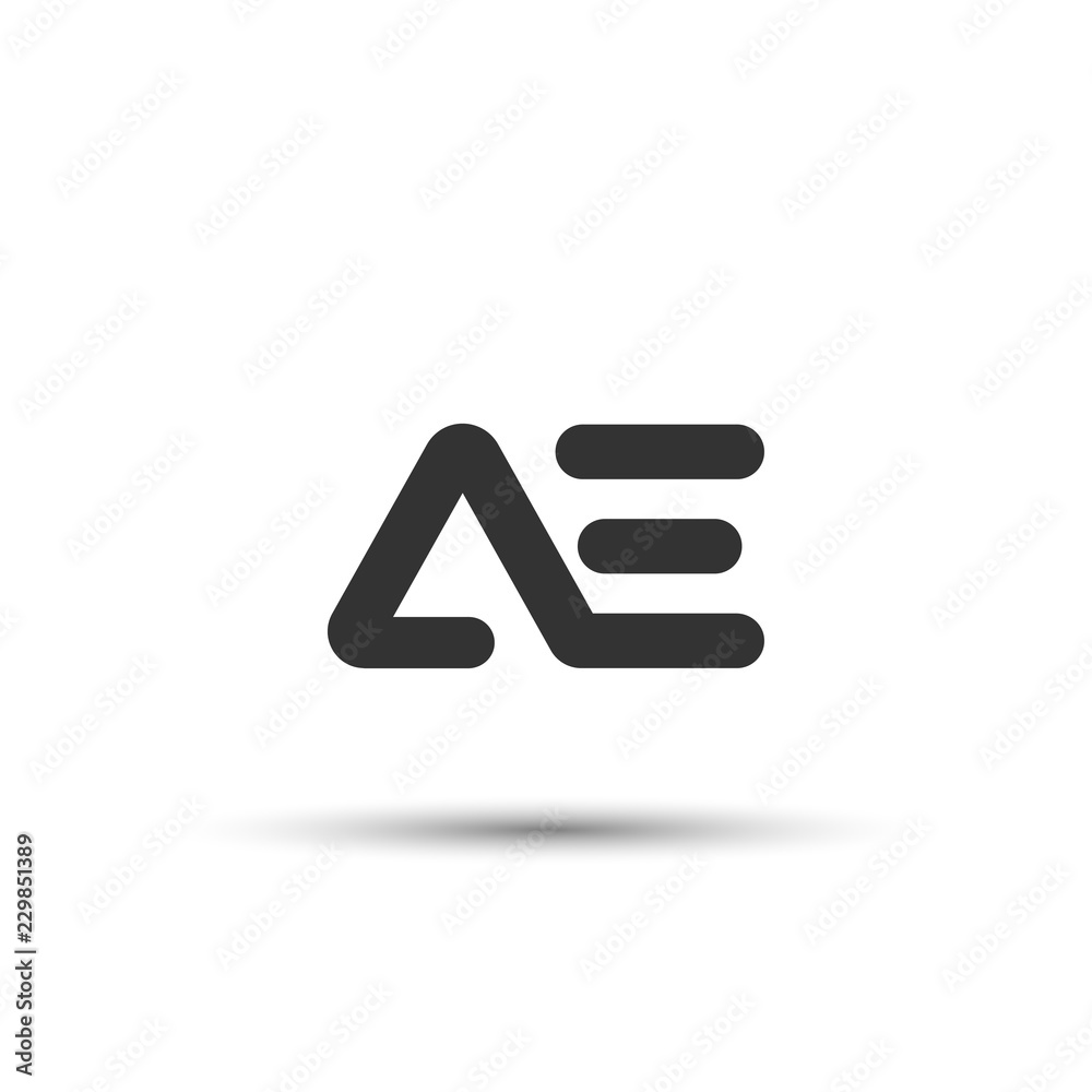 Initial AE Letter Logo Design - obrazy, fototapety, plakaty 