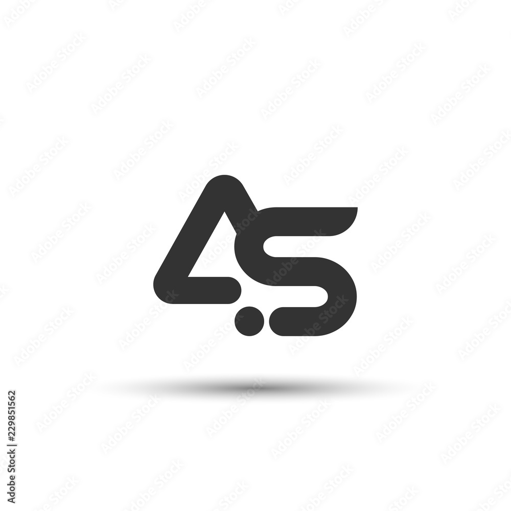 Initial AS Letter Logo Design - obrazy, fototapety, plakaty 