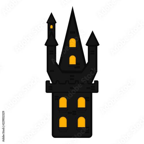 Isolated halloween haunted mansion icon. Vector illustration design