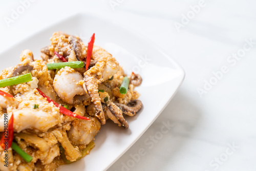 Stir-Fried Squid or Octopus with Salted Eggs