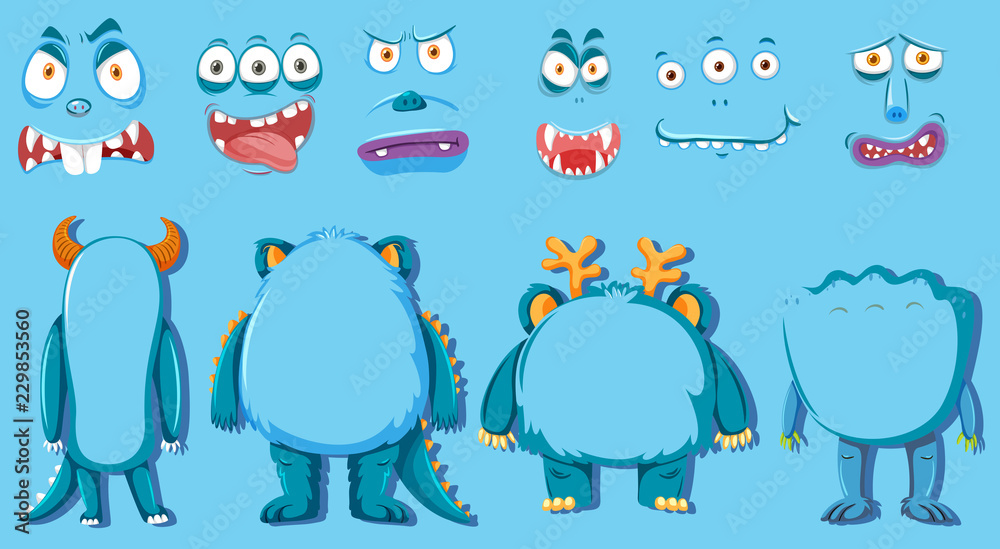 Set of monster body part
