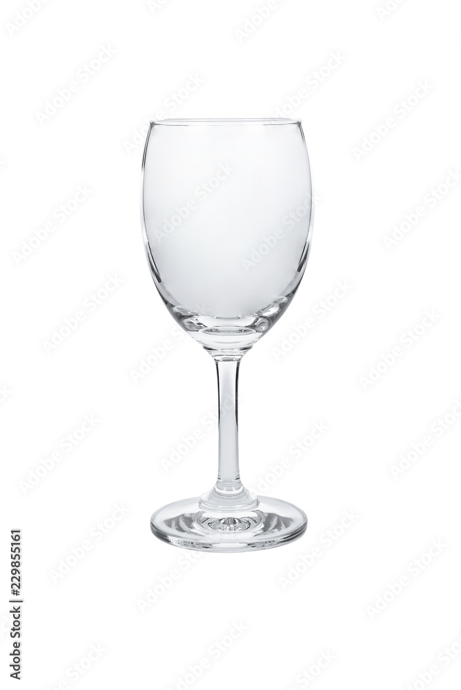 Empty wine glass isolated on white background.