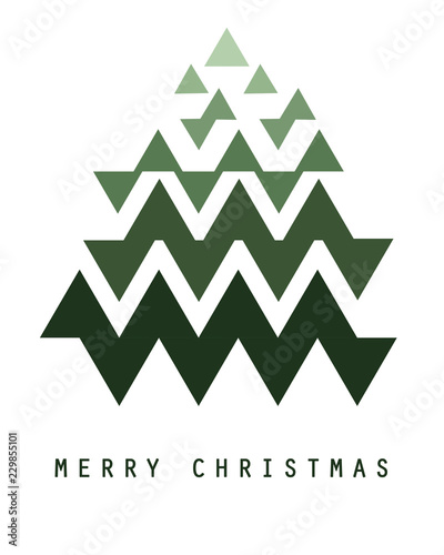 Minimalist geometrical Christmas tree with text