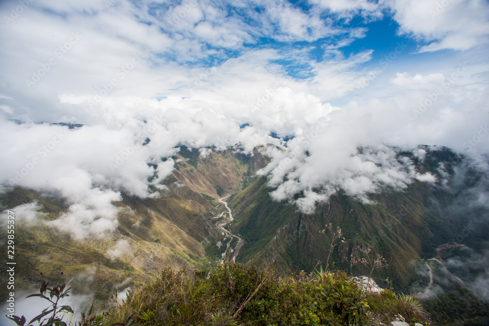 Landscape around the mountains of Machu Picchu ruins in Peru. Landscape around the mountains of Machu Picchu ruins in Peru.