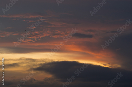 sunset with clouds background, summer time, beautiful sky